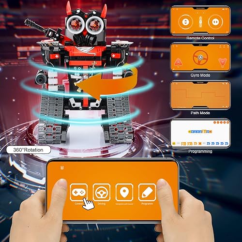 BEMITON STEM Robot Building Toy with Remote Control Car Coding Set - Educational Robotics Kit for Kids 6-12