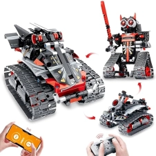 BEMITON STEM Robot Building Toy with Remote Control Car Coding Set - Educational Robotics Kit for Kids 6-12