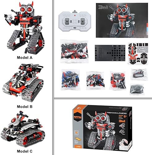 BEMITON STEM Robot Building Toy with Remote Control Car Coding Set - Educational Robotics Kit for Kids 6-12