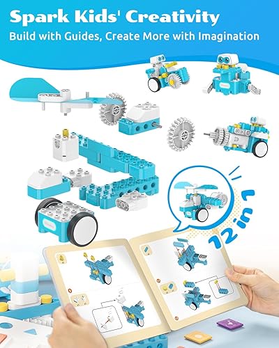 WhalesBot C3 Pro 12-in-1 Coding Robot Kit for Kids 4-7, STEM Toy with Remote Control, Smart Panel, Educational Blocks
