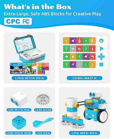 WhalesBot C3 Pro 12-in-1 Coding Robot Kit for Kids 4-7, STEM Toy with Remote Control, Smart Panel, Educational Blocks