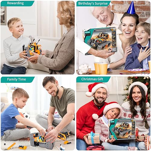 Opmind STEM Remote Control Building Kit - 392Pcs Blocks Set for Kids 8-12: Tank/Robot/AVT DIY Science Toy for Boys & Girls