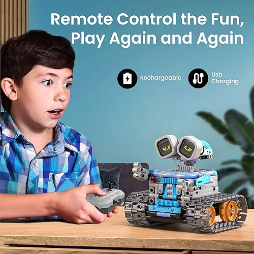 Sillbird Robot Building Kit with Remote Control - STEM Gifts for Kids Age 8-12, Coding Robotics Toy Set, Buildable 5-in-1 Models