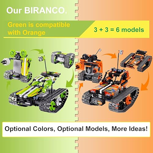 QİHUİ BIRANCO Remote Control Stunt Racer Building Kit - RC Car STEM Toy for Kids 8-12 Years (353 Pcs)
