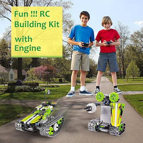QİHUİ BIRANCO Remote Control Stunt Racer Building Kit - RC Car STEM Toy for Kids 8-12 Years (353 Pcs)