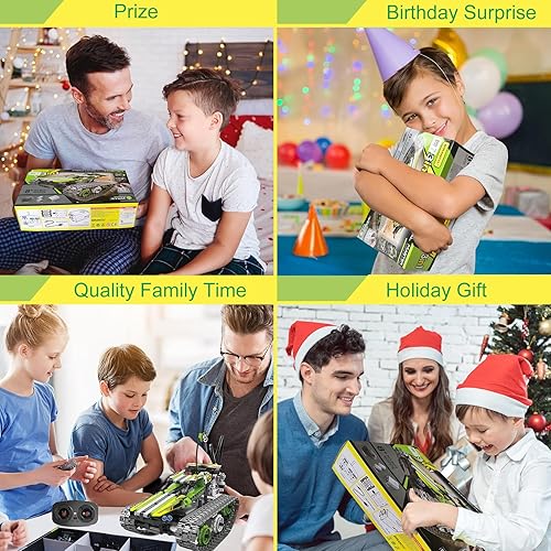 QİHUİ BIRANCO Remote Control Stunt Racer Building Kit - RC Car STEM Toy for Kids 8-12 Years (353 Pcs)