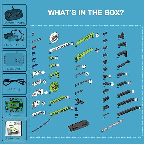QİHUİ BIRANCO Remote Control Stunt Racer Building Kit - RC Car STEM Toy for Kids 8-12 Years (353 Pcs)