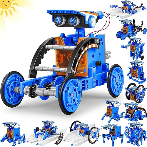Bottleboom STEM 13-in-1 Solar Power Robotics Toy Kit for Boys 8-12 Years - Educational Science Building Set for Kids