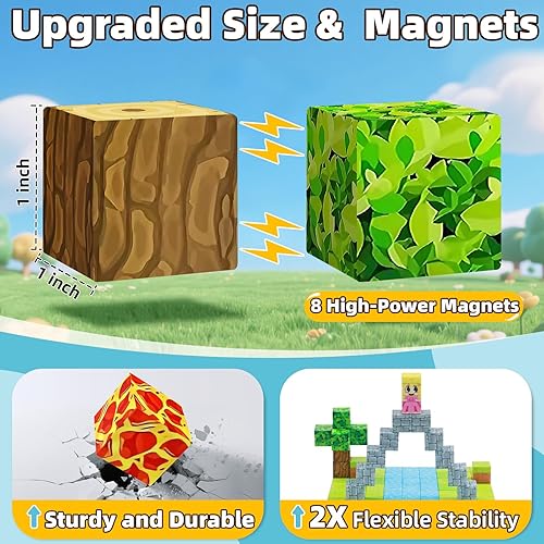 EchoPlan 150-Piece Magnetic Building Blocks Set for Kids, STEM Toy for Ages 3-10, Sensory Stacking Gift