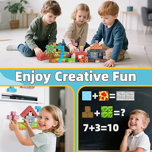 EchoPlan 150-Piece Magnetic Building Blocks Set for Kids, STEM Toy for Ages 3-10, Sensory Stacking Gift
