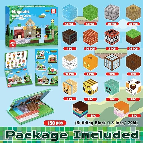 ToyUnited 150-Piece Magnetic Building Blocks Set - STEM Montessori Toys for Kids Ages 3-8, Easter Birthday Gift