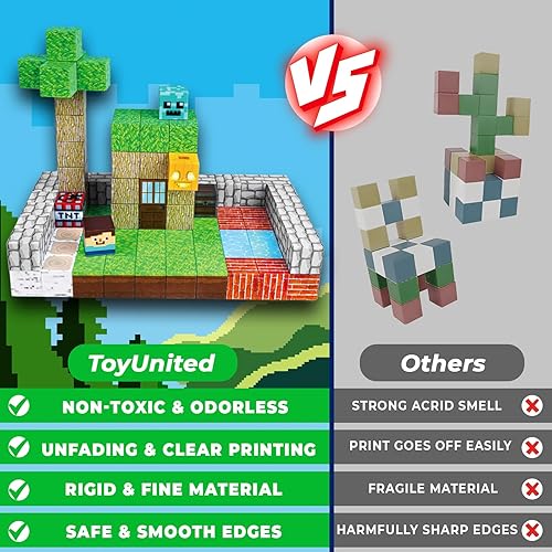 ToyUnited 150-Piece Magnetic Building Blocks Set - STEM Montessori Toys for Kids Ages 3-8, Easter Birthday Gift