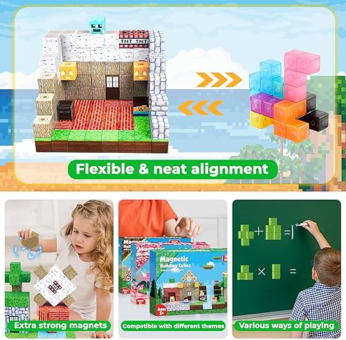 ToyUnited 150-Piece Magnetic Building Blocks Set - STEM Montessori Toys for Kids Ages 3-8, Easter Birthday Gift