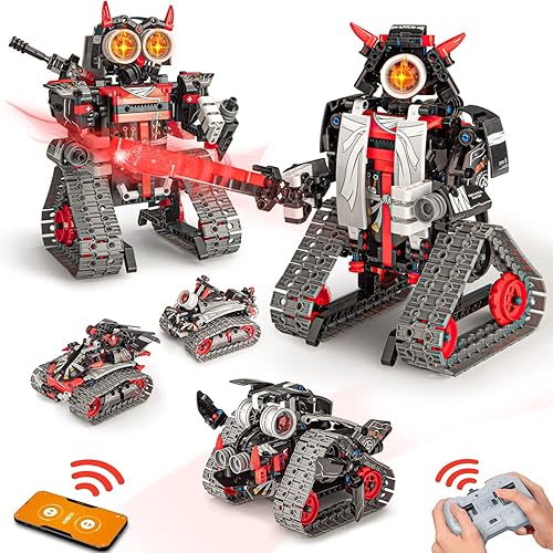 Opmind STEM RC Robot Building Kit - 5-in-1 Samurai/Ninja Blocks - 419 Pcs - DIY Science Toy Gift - Ages 6-12+
