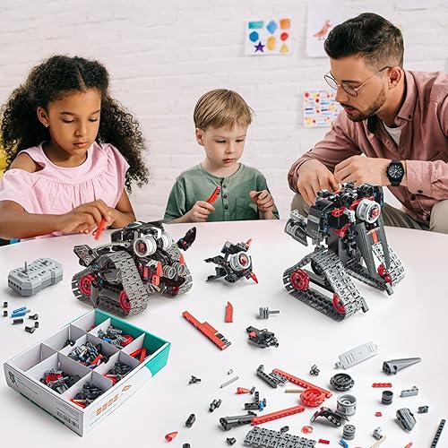 Opmind STEM RC Robot Building Kit - 5-in-1 Samurai/Ninja Blocks - 419 Pcs - DIY Science Toy Gift - Ages 6-12+