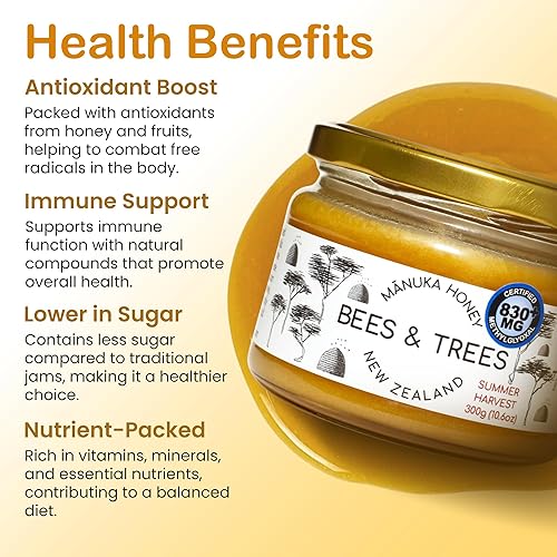 Manuka Honey 830+ MGO - Pure New Zealand Raw Monofloral Honey - 300g Glass Jar