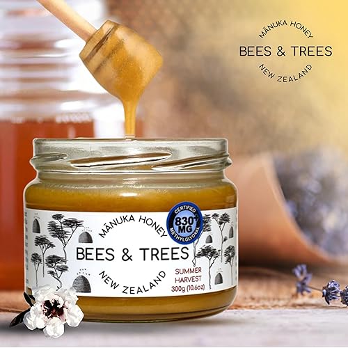 Manuka Honey 830+ MGO - Pure New Zealand Raw Monofloral Honey - 300g Glass Jar