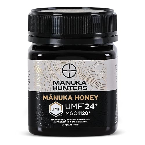 Nz Honey UMF 24+ Manuka Honey - Pure New Zealand Sweetener - Gluten, Dairy Free - Ideal for Tea, Coffee, Smoothies - 8.8oz Jar