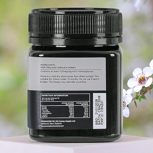 Nz Honey UMF 24+ Manuka Honey - Pure New Zealand Sweetener - Gluten, Dairy Free - Ideal for Tea, Coffee, Smoothies - 8.8oz Jar
