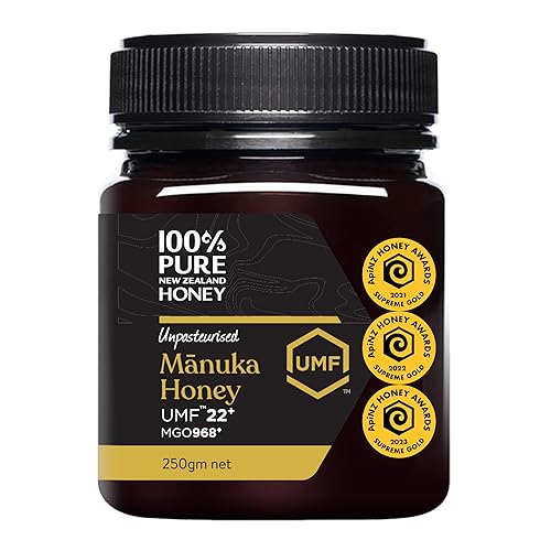100% Pure New Zealand Ultra Premium Raw Manuka Honey UMF 22+ MGO 968+ from New Zealand - 8.8 oz (250g)