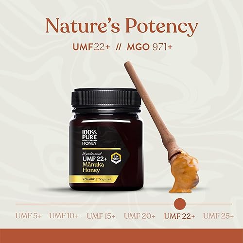 100% Pure New Zealand Ultra Premium Raw Manuka Honey UMF 22+ MGO 968+ from New Zealand - 8.8 oz (250g)