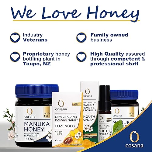 Cosana Manuka Honey 400 MGO+ 8.8oz (250g) - New Zealand Certified Pure