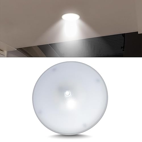 COMMAND ELECTRONICS USA-MADE 12V LED RV CEILING LIGHT 5-PACK, LOW PROFILE SURFACE MOUNT, 4.5" DIAMETER