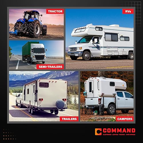 COMMAND ELECTRONICS USA-MADE 12V LED RV CEILING LIGHT 5-PACK, LOW PROFILE SURFACE MOUNT, 4.5" DIAMETER