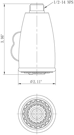 Dura Faucet DF-RK821-CP RV Pull-Down Kitchen Faucet Sprayer Head Replacement for Models DF-PK350