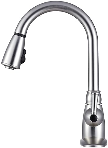 Dura Faucet DF-PK160-SN RV Non-Metallic Pull-Down Kitchen Sink Faucet (Brushed Satin Nickel)