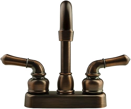 Dura Faucet DF-PB150C-ORB RV Swivel Bar Faucet with Classical Levers, 6 inch Spout (Oil-Rubbed Bronz