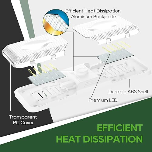RVGUARD RV LED Ceiling Double Dome Light, 12V LED Lights, RV Interior Light with Adjustable Brightne