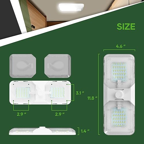 RVGUARD RV LED Ceiling Double Dome Light, 12V LED Lights, RV Interior Light with Adjustable Brightne