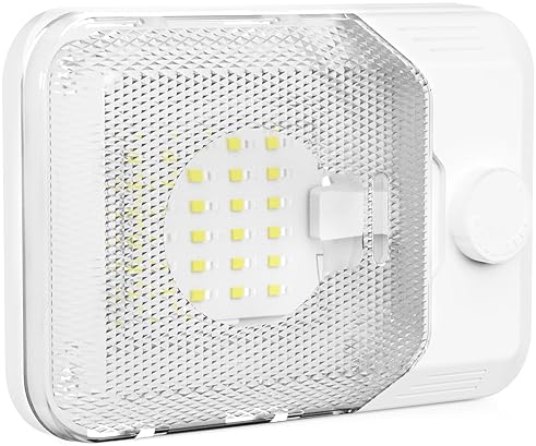RVGUARD RV LED Ceiling Single Dome Light, 12V LED Lights, RV Interior Light with Adjustable Brightne