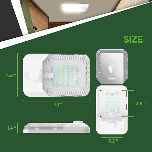RVGUARD RV LED Ceiling Single Dome Light, 12V LED Lights, RV Interior Light with Adjustable Brightne