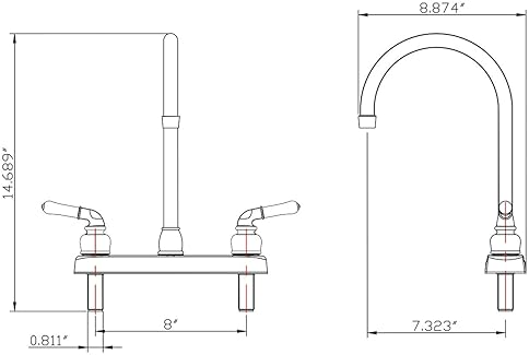 Dura Faucet DF-PK330HC-ORB RV J-Spout Kitchen Sink Faucet (Oil-Rubbed Bronze)