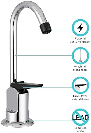 Dura Faucet DF-DF350-CP RV Drinking Faucet - 6-inch Tall (Chrome)