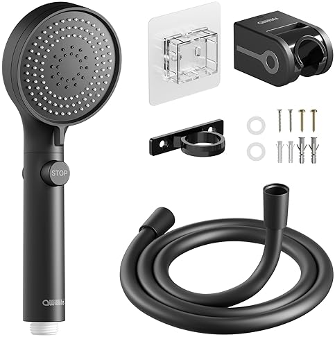 Awelife High Pressure RV Shower Head with Handheld On/Off Switch - Matte Black