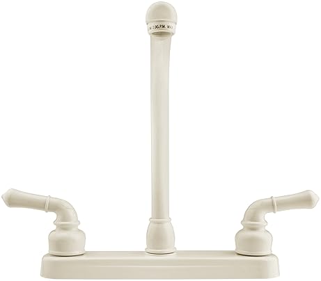 Dura Faucet Hi-Rise RV Kitchen Sink Faucet with Classical Levers - Bisque Parchment