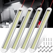 CT CAPETRONIX 12V LED Interior Light Bar, 120 LEDs, 1500LM, 8W, ON/Off Switch - 4 Pack