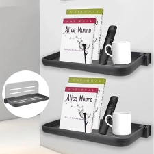 YEXEXINM RV Aluminum Fold-Down Wall Shelf 2-Pack | Hidden Wall-Mounted Foldable Storage for Compact Camper | RV Furniture & Hardware