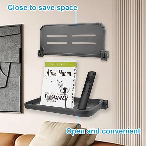 YEXEXINM RV Aluminum Fold-Down Wall Shelf 2-Pack | Hidden Wall-Mounted Foldable Storage for Compact Camper | RV Furniture & Hardware