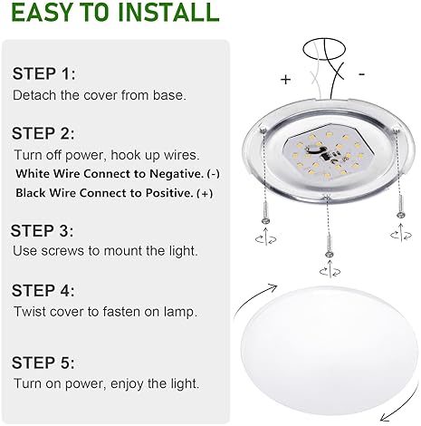 Risestar lighting RV LED Interior Ceiling Lights, Ultra Slim, Energy-Efficient, 3.25 inch, DC12V, 3400K (Pack of 6)