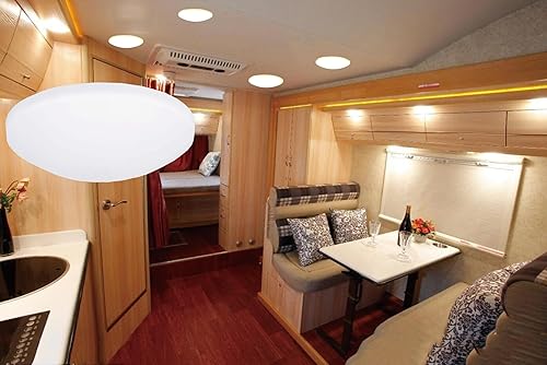 Risestar lighting RV LED Interior Ceiling Lights, Ultra Slim, Energy-Efficient, 3.25 inch, DC12V, 3400K (Pack of 6)
