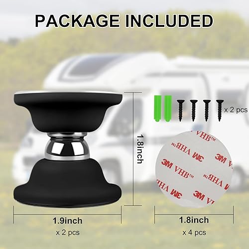 Suncaraccı Magnetic RV Door Holder Baggage Catch for RV/Camper/Trailer, Black (2 Pack)