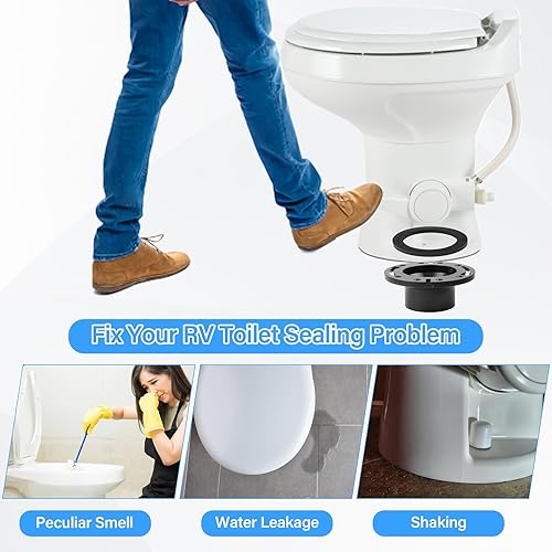 UHEGDRR Dometic RV Toilet Seal & Flange Replacement Kit - 3-in-1 Combo