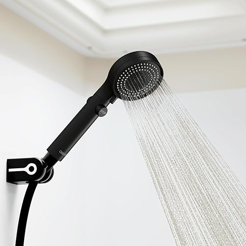 Awelife High Pressure RV Shower Head with Hose & Handheld On/Off Switch, Matte Black