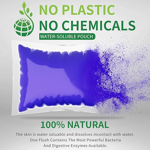 Bebobly Extra Strength RV Toilet Treatment Drop-Ins, Septic Tank Cleaner, Odor Control, Lavender Scent, 50-Pack
