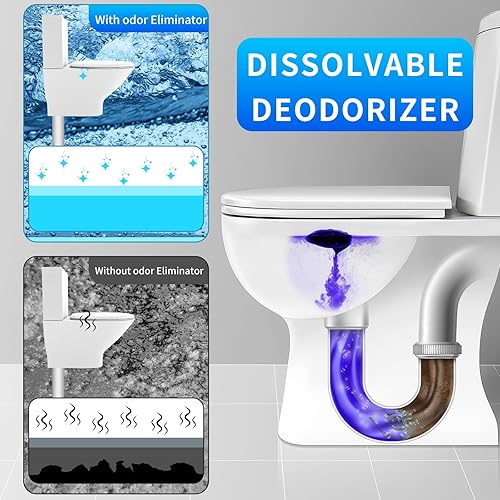 Bebobly Extra Strength RV Toilet Treatment Drop-Ins, Septic Tank Cleaner, Odor Control, Lavender Scent, 50-Pack