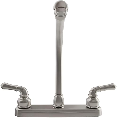 Dura Faucet Hi-Rise RV Kitchen Sink Faucet with Classical Levers in Brushed Satin Nickel
